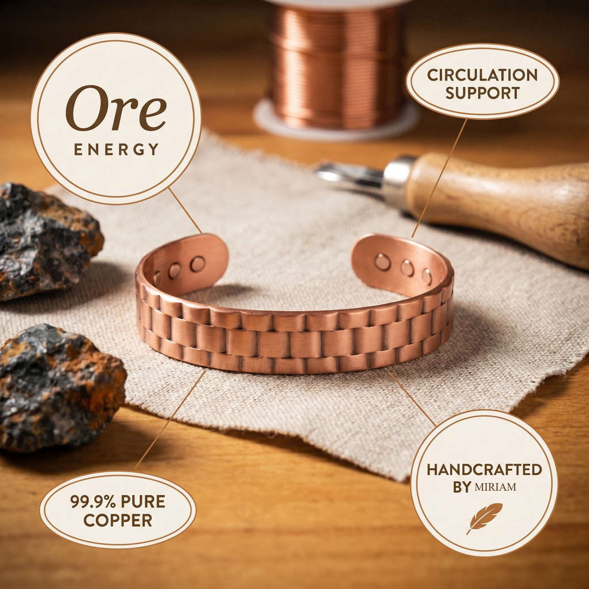 Miriam's Ore Men's Copper Bracelet
