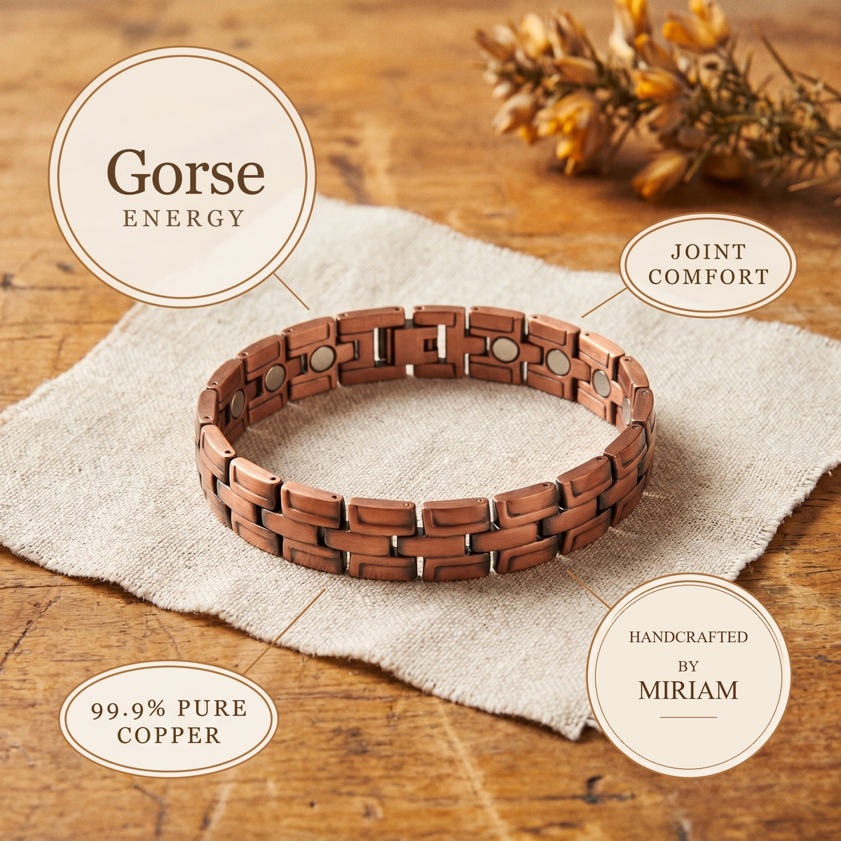 Miriam's Gorse Men's Copper Bracelet