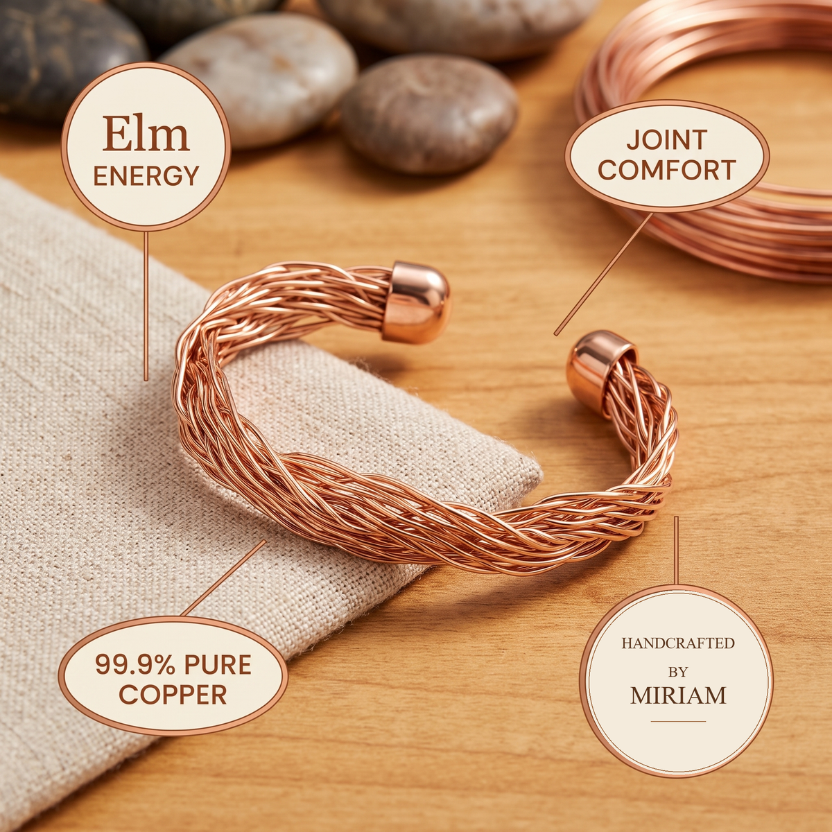 Miriam's Elm Copper Cuff Bracelet