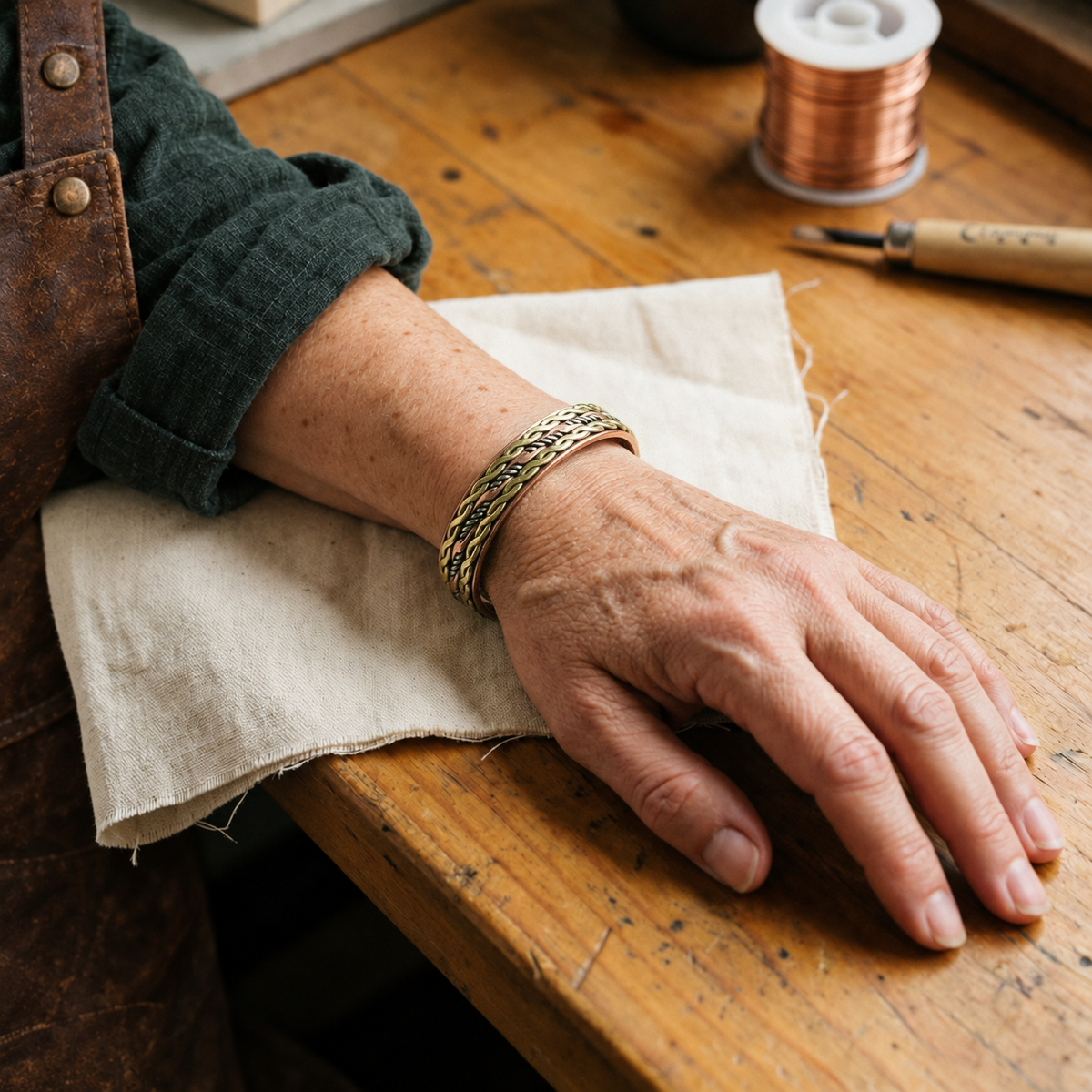Miriam's Weave Copper Bracelet