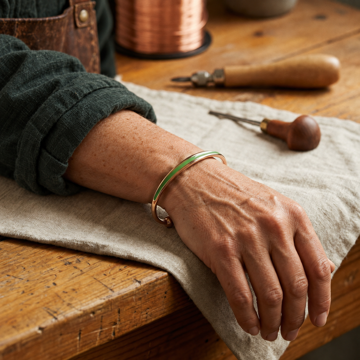 Miriam's Jade Copper Bracelet