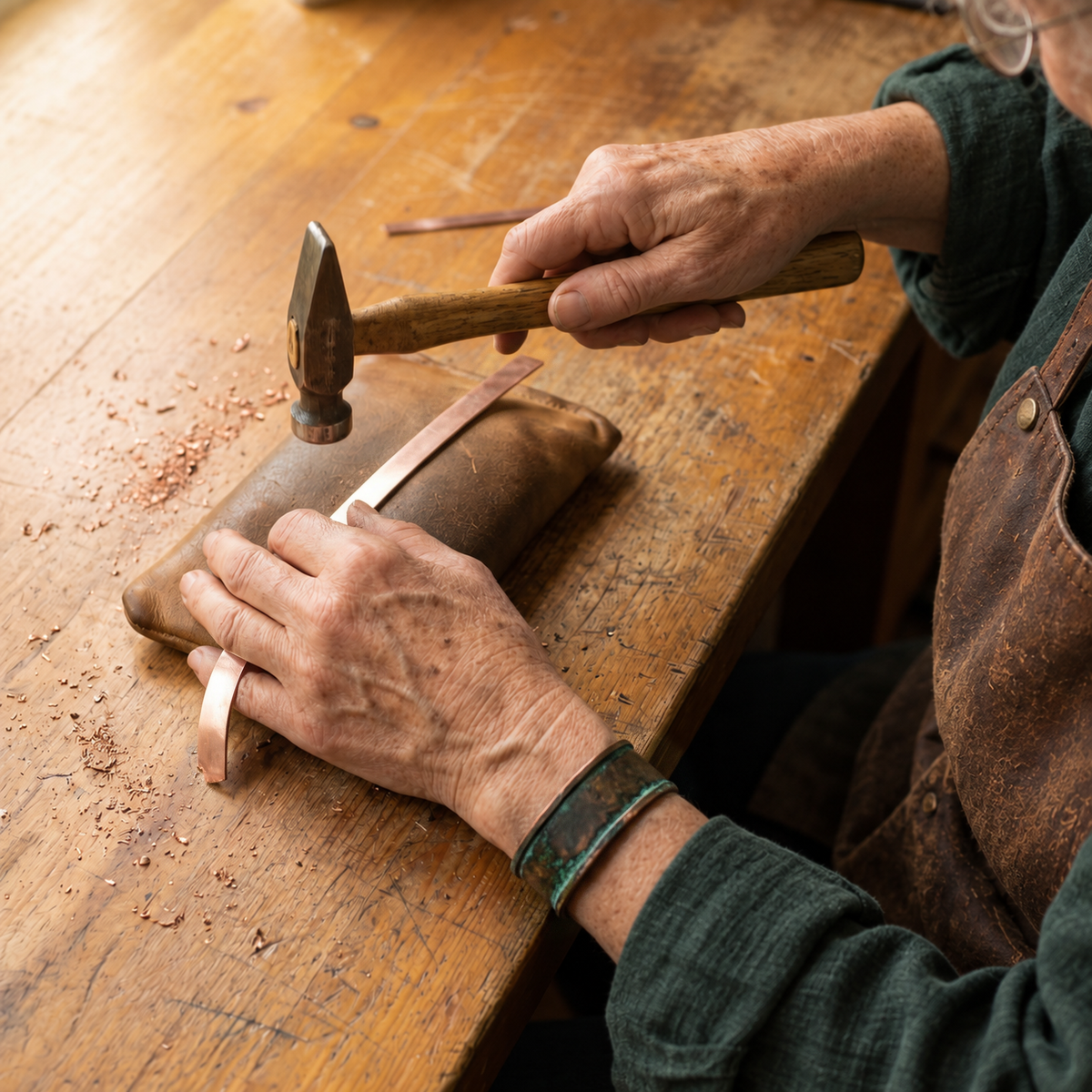 Miriam's Jade Copper Bracelet