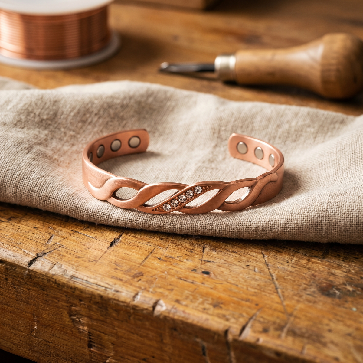 Miriam's Seam Copper Bracelet