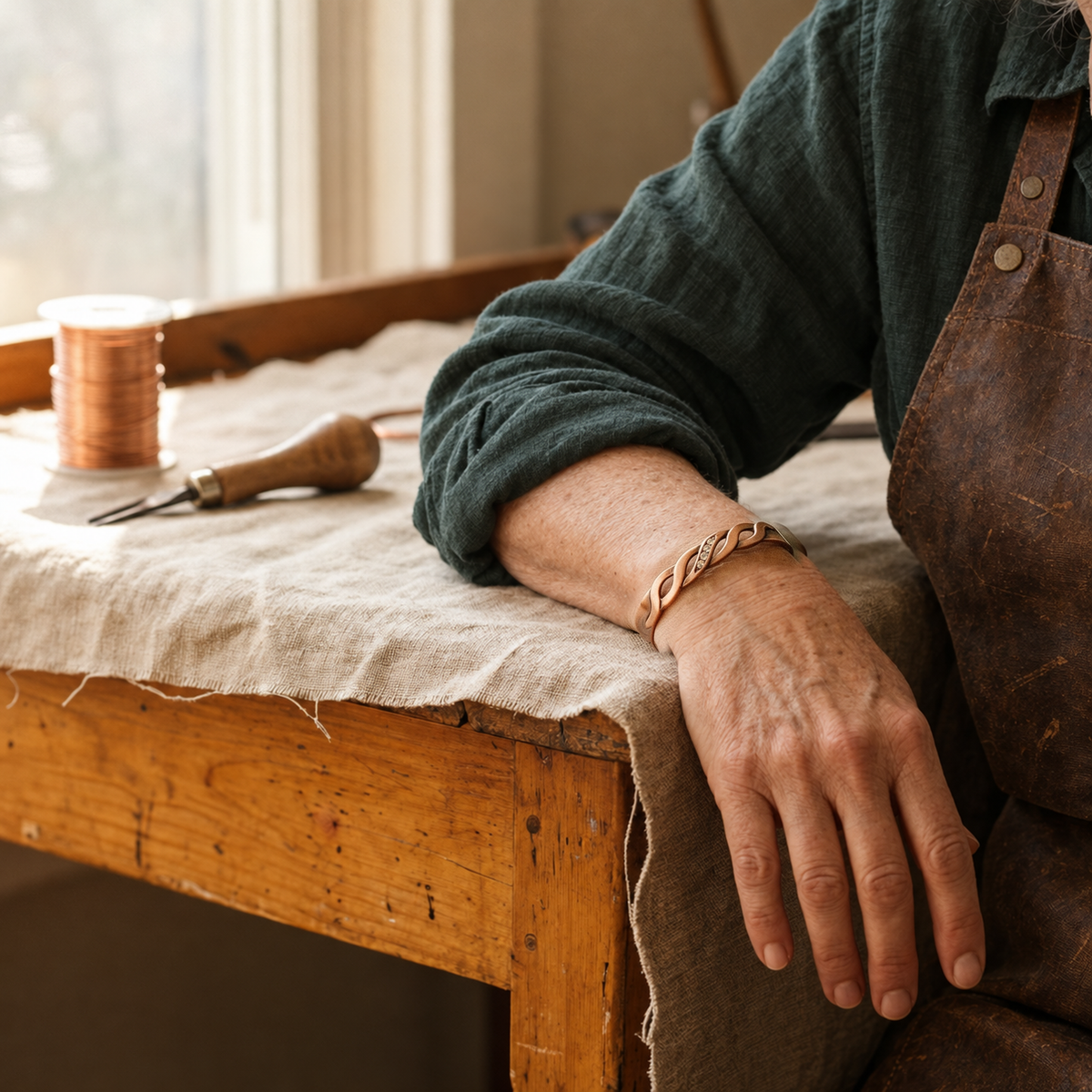 Miriam's Seam Copper Bracelet