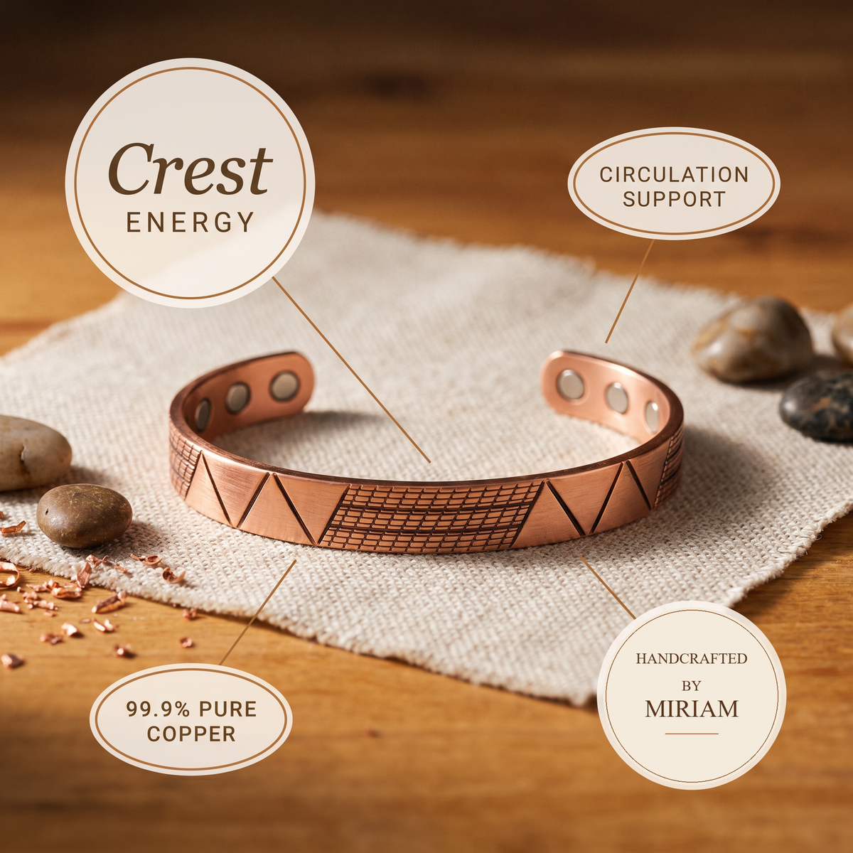 Miriam's Crest Copper Bracelet