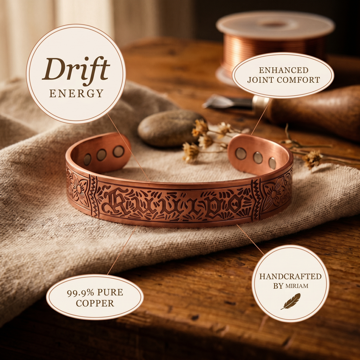 Miriam's Drift Copper Bracelet
