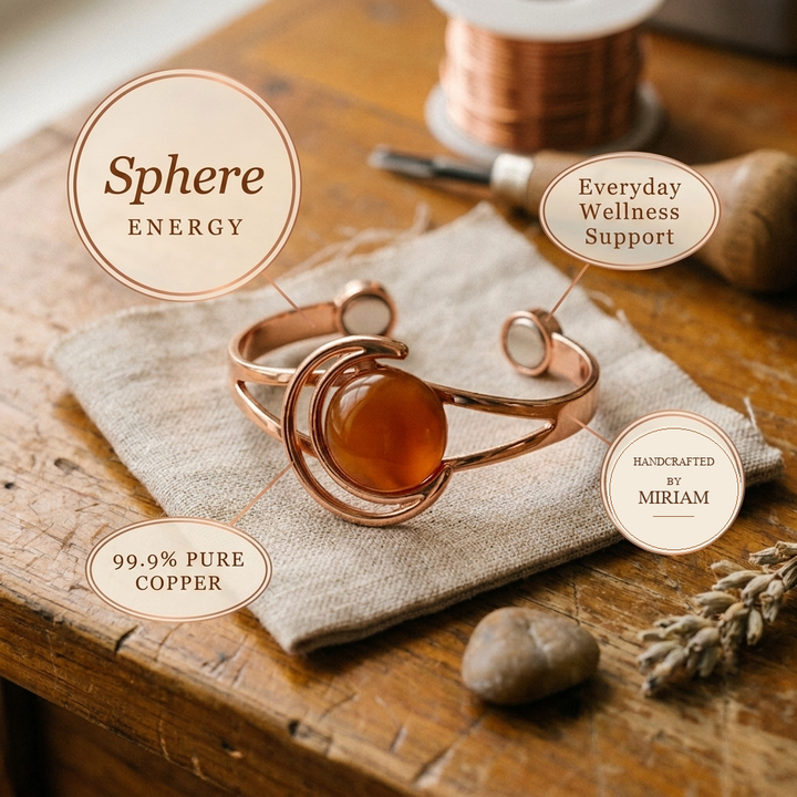 Miriam's Sphere Orange Copper Bracelet