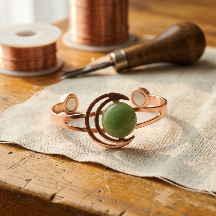 Miriam's Sphere Green Copper Bracelet