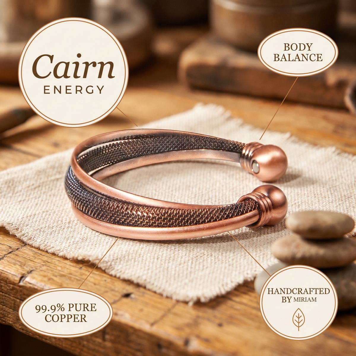 Miriam's Cairn Copper Bracelet