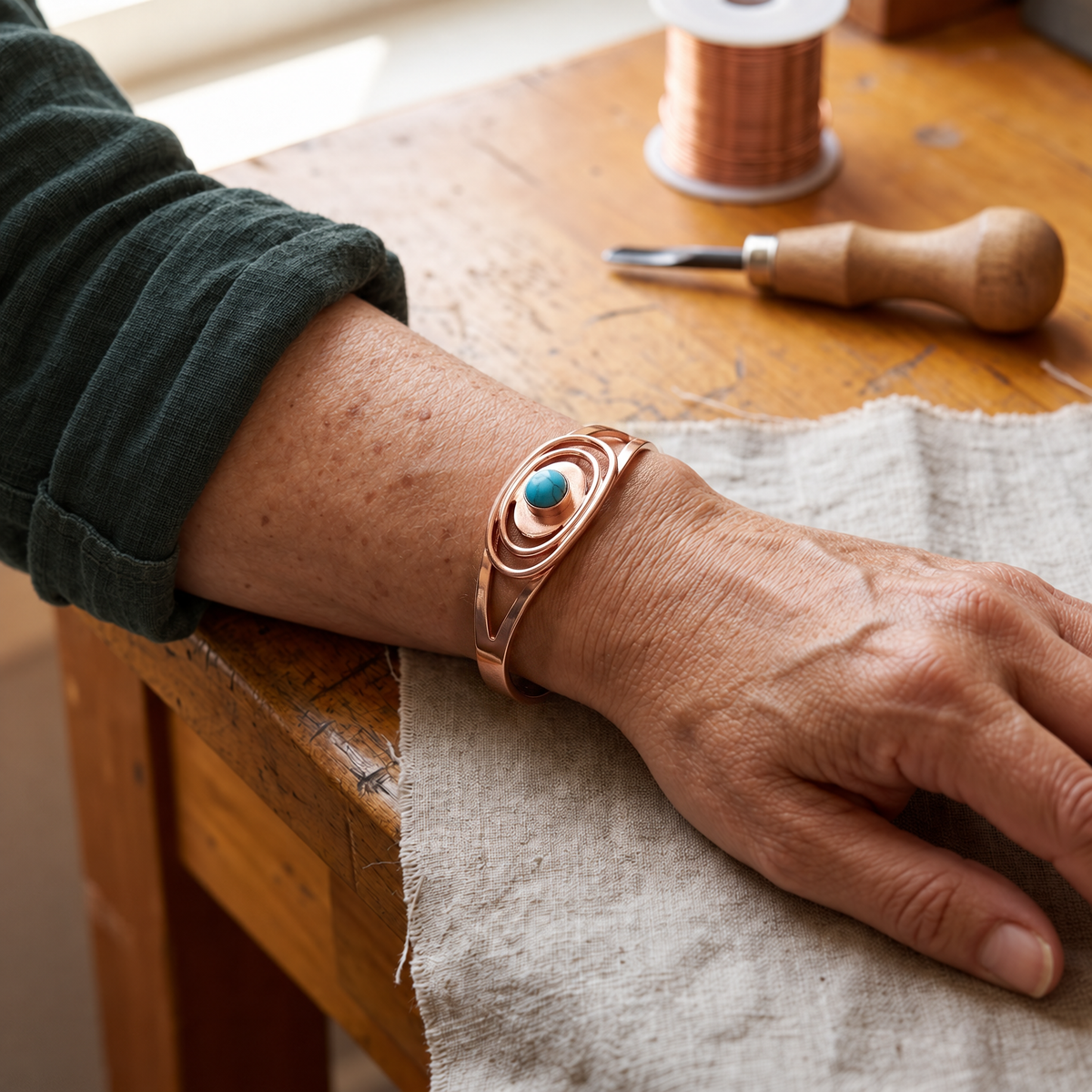 Miriam's Sedge Copper Bracelet
