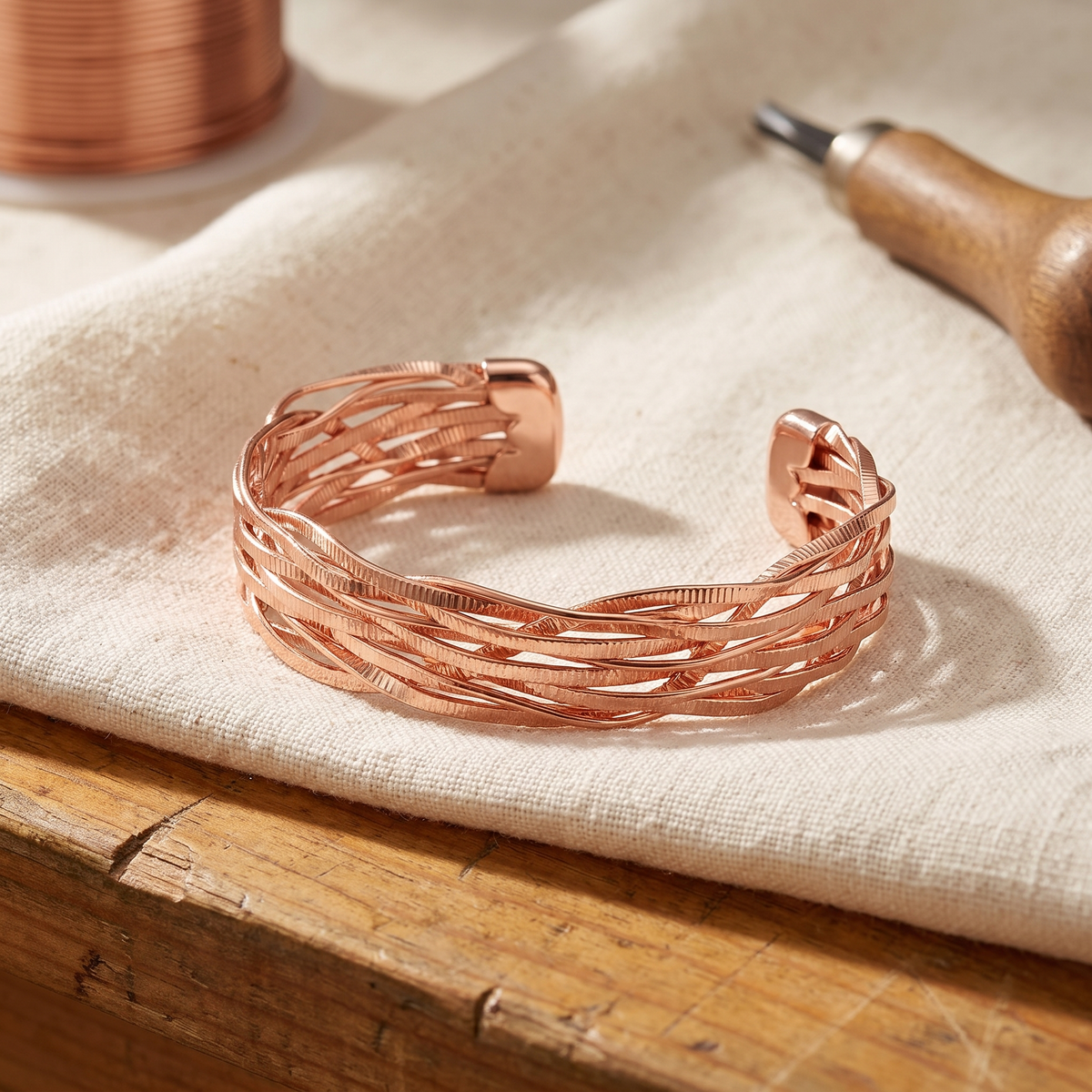 Miriam's Wisp Copper Bracelet