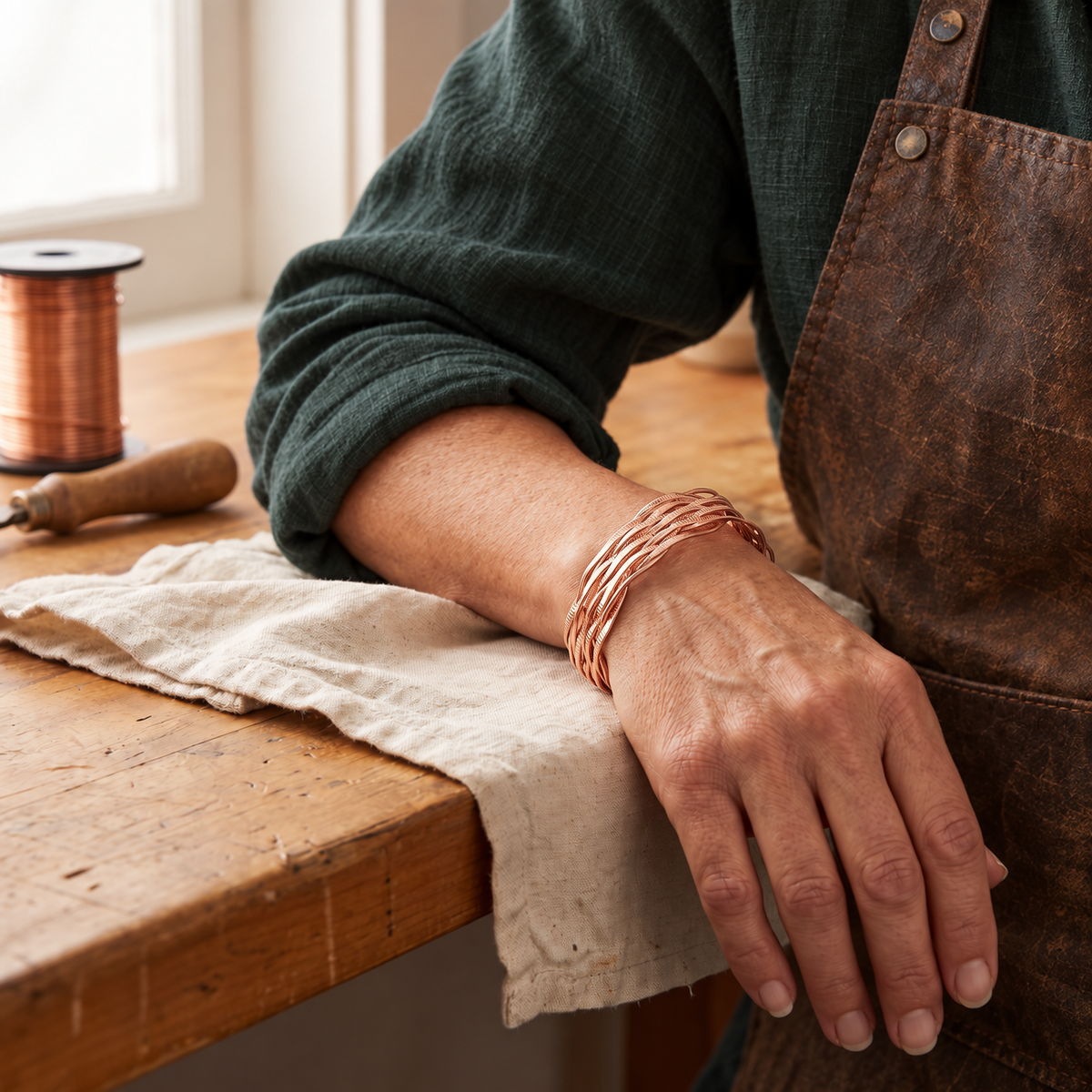 Miriam's Wisp Copper Bracelet