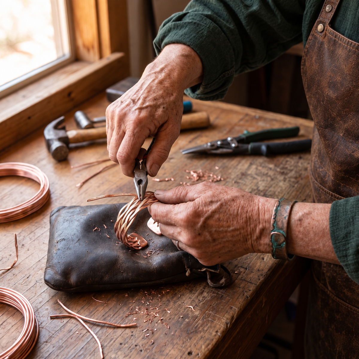Miriam's Wisp Copper Bracelet