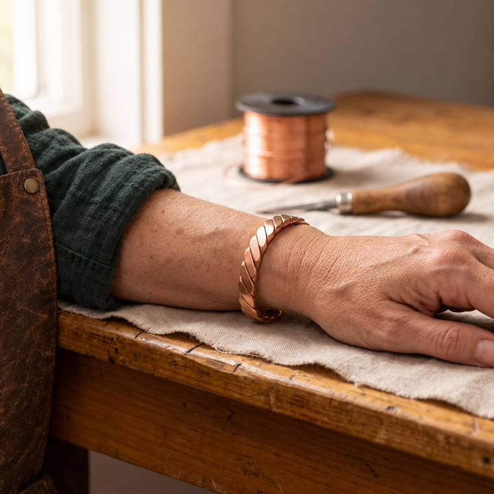 Miriam's Moss Copper Bracelet