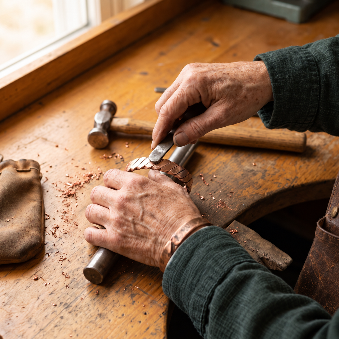 Miriam's Moss Copper Bracelet