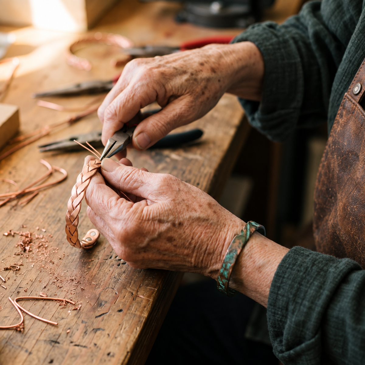 Miriam's Reed Copper Bracelet