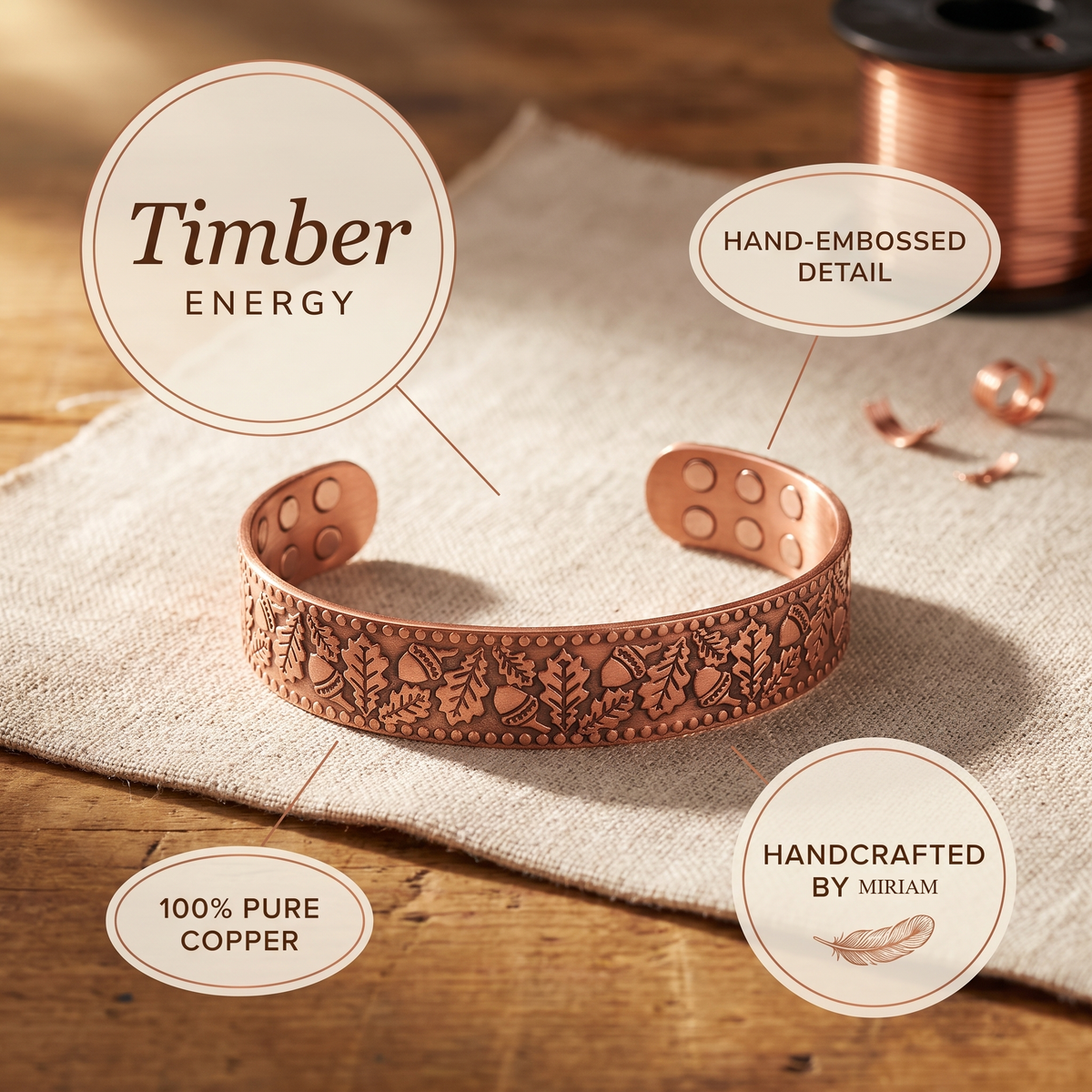 Miriam's Timber Copper Bracelet