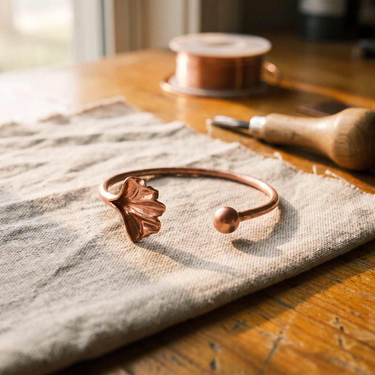 Miriam's Shell Copper Bracelet
