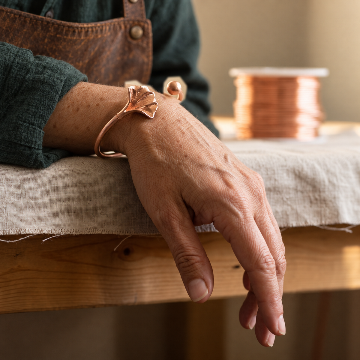 Miriam's Shell Copper Bracelet