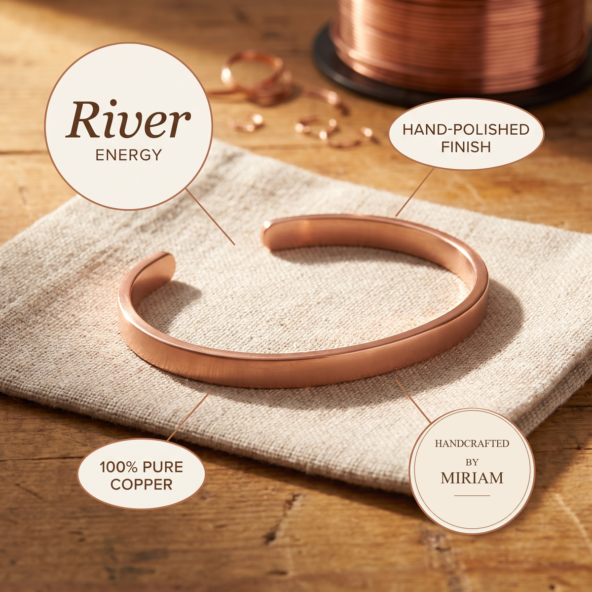 Miriam's River Copper Bracelet