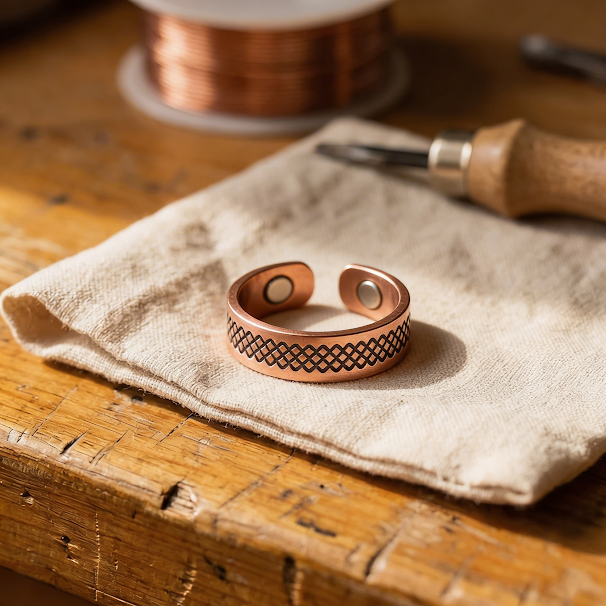 Miriam's Grid Copper Ring