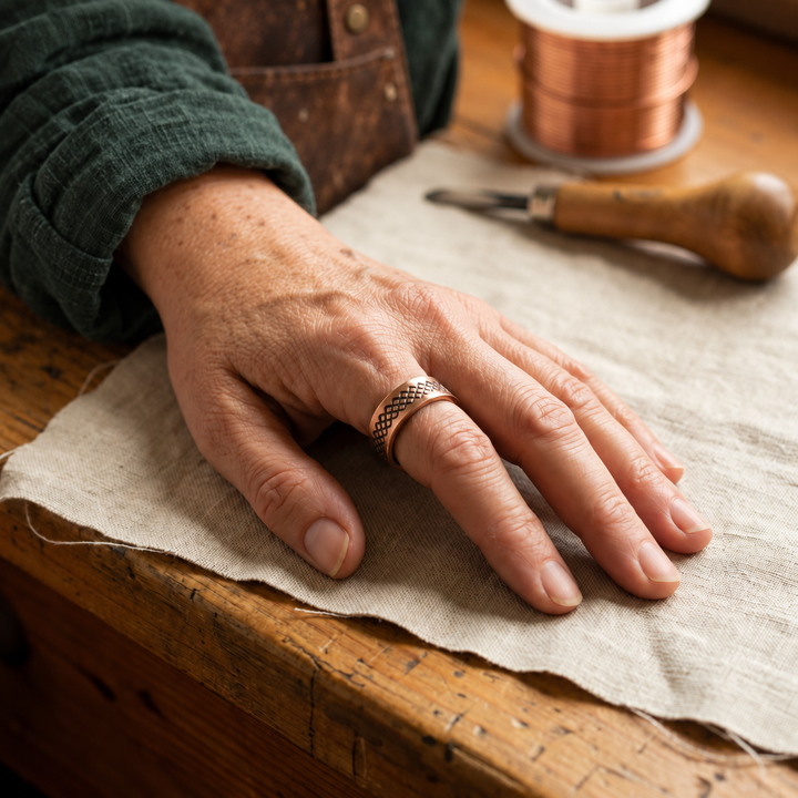 Miriam's Grid Copper Ring