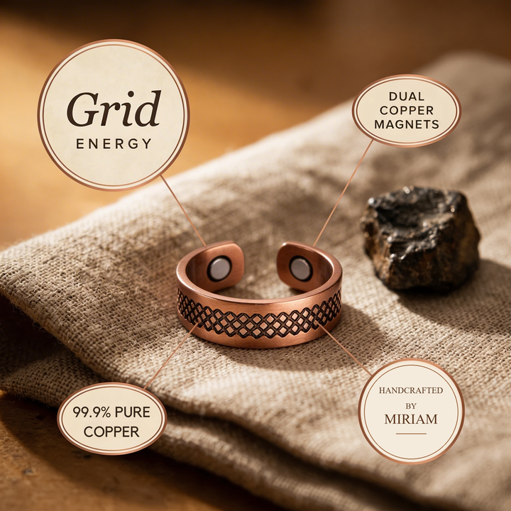 Miriam's Grid Copper Ring