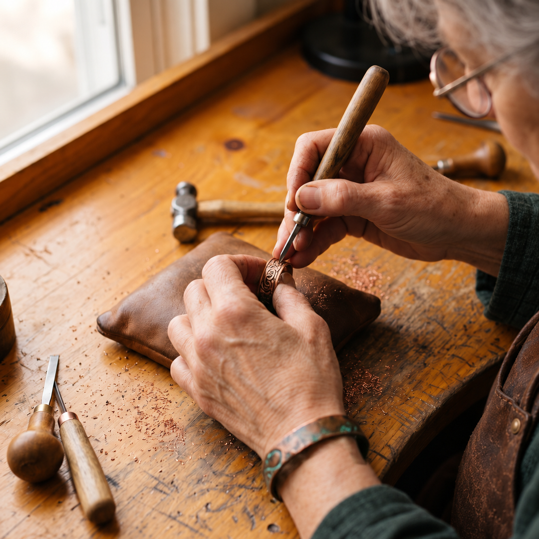 Miriam's Burr Copper Ring