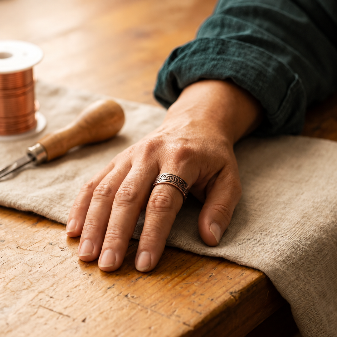 Miriam's Burr Copper Ring