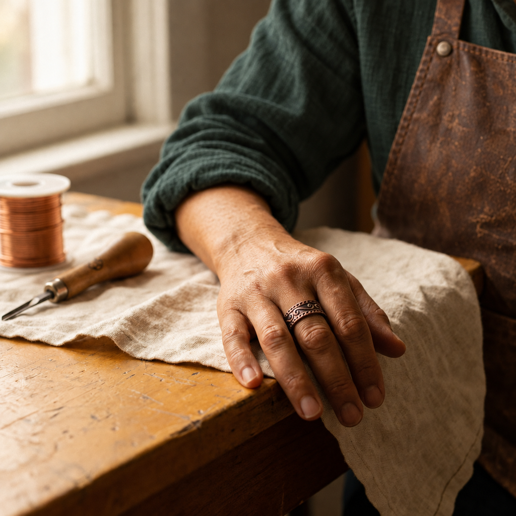 Miriam's Fern Copper Ring