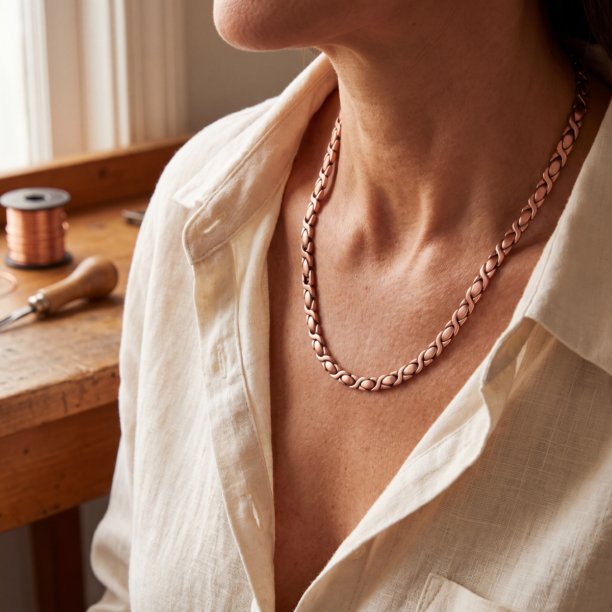 Miriam's Cedar Copper Necklace