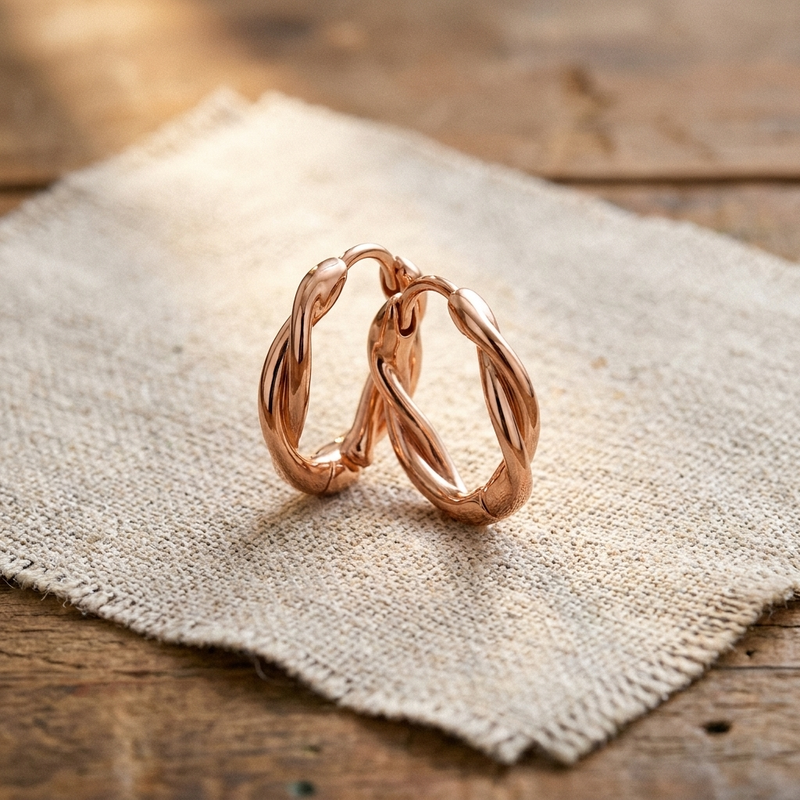 Miriam's Wren Copper Hoop Earrings