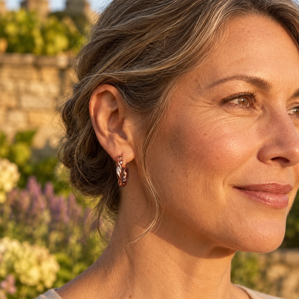 Miriam's Wren Copper Hoop Earrings