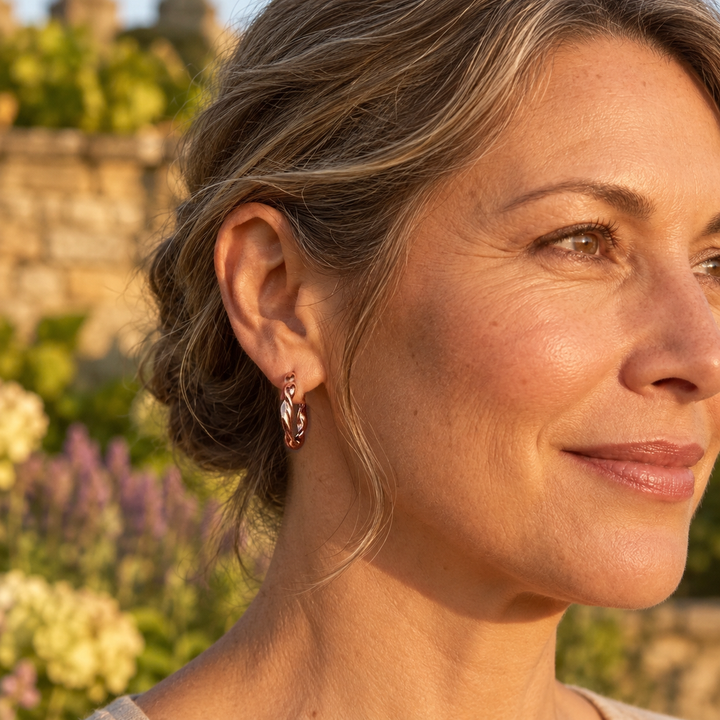 Miriam's Wren Copper Hoop Earrings