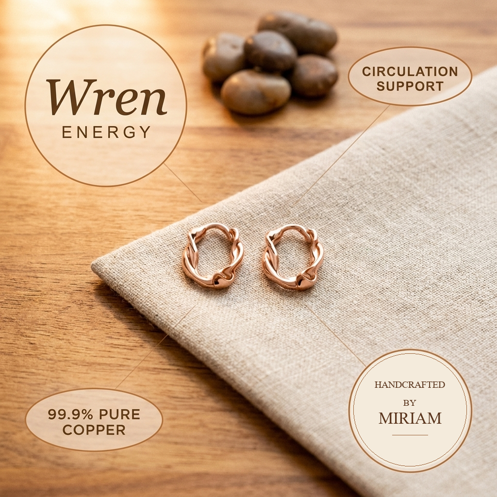 Miriam's Wren Copper Hoop Earrings