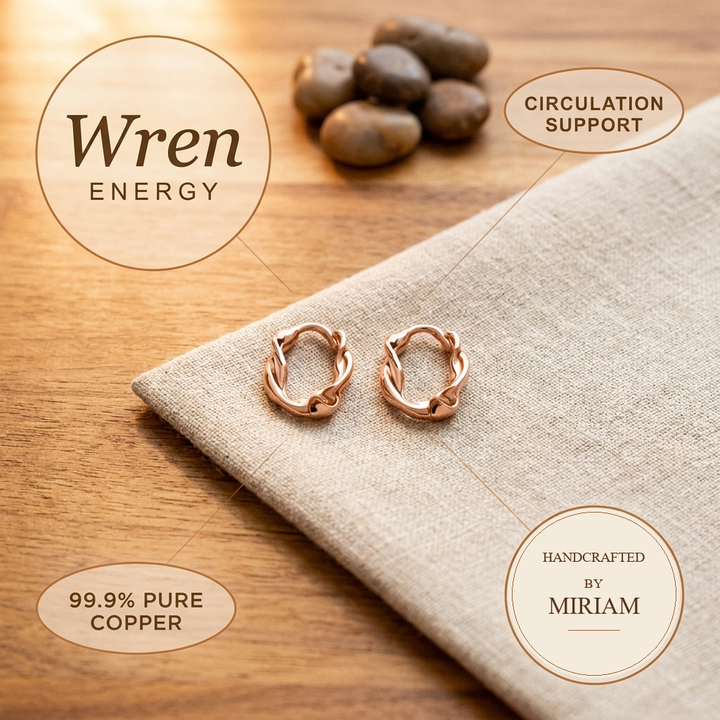 Miriam's Wren Copper Hoop Earrings