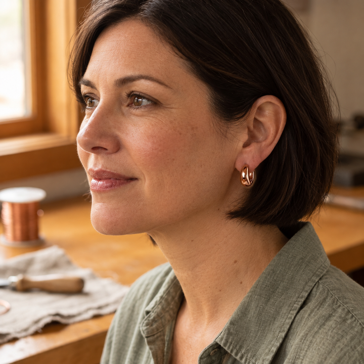 Miriam's Linnet Copper Hoop Earrings