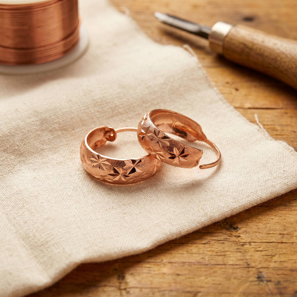 Miriam's Dew Copper Earrings