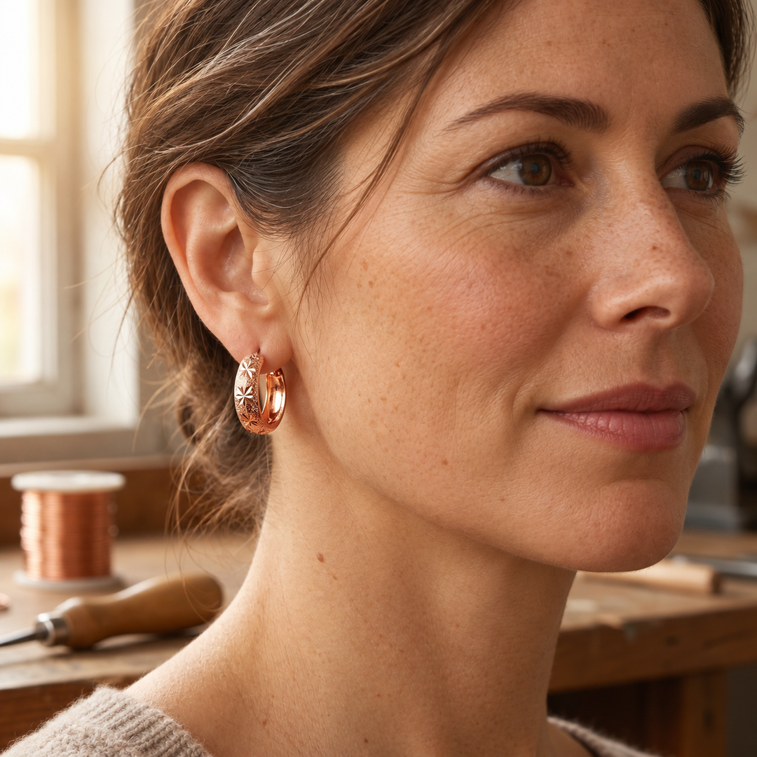 Miriam's Dew Copper Earrings