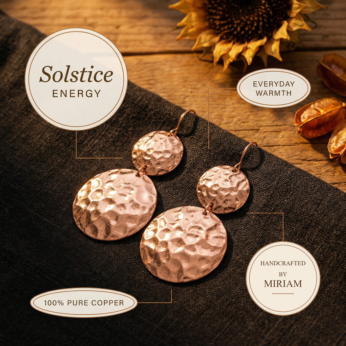 Miriam's Solstice Copper Earrings