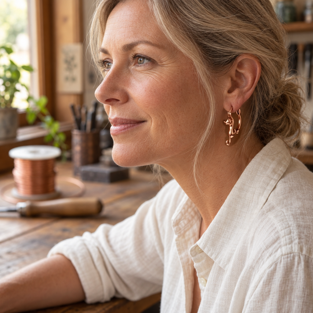 Miriam's Swirl Copper Earrings