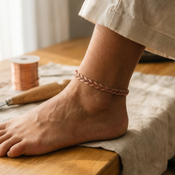 Miriam's Reed Copper Anklet