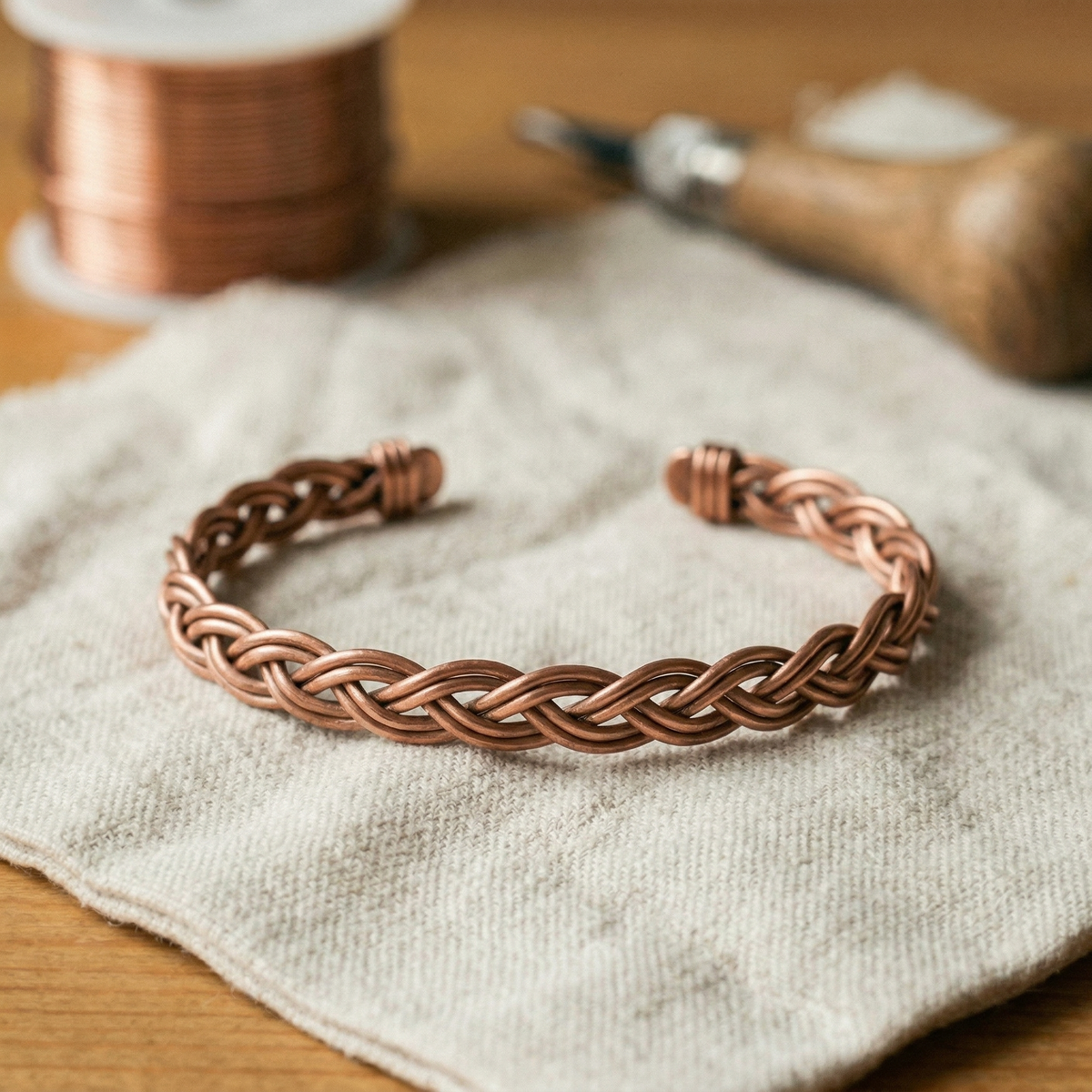 Miriam's Reed Copper Anklet