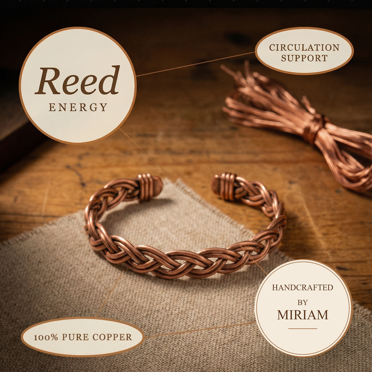 Miriam's Reed Copper Anklet