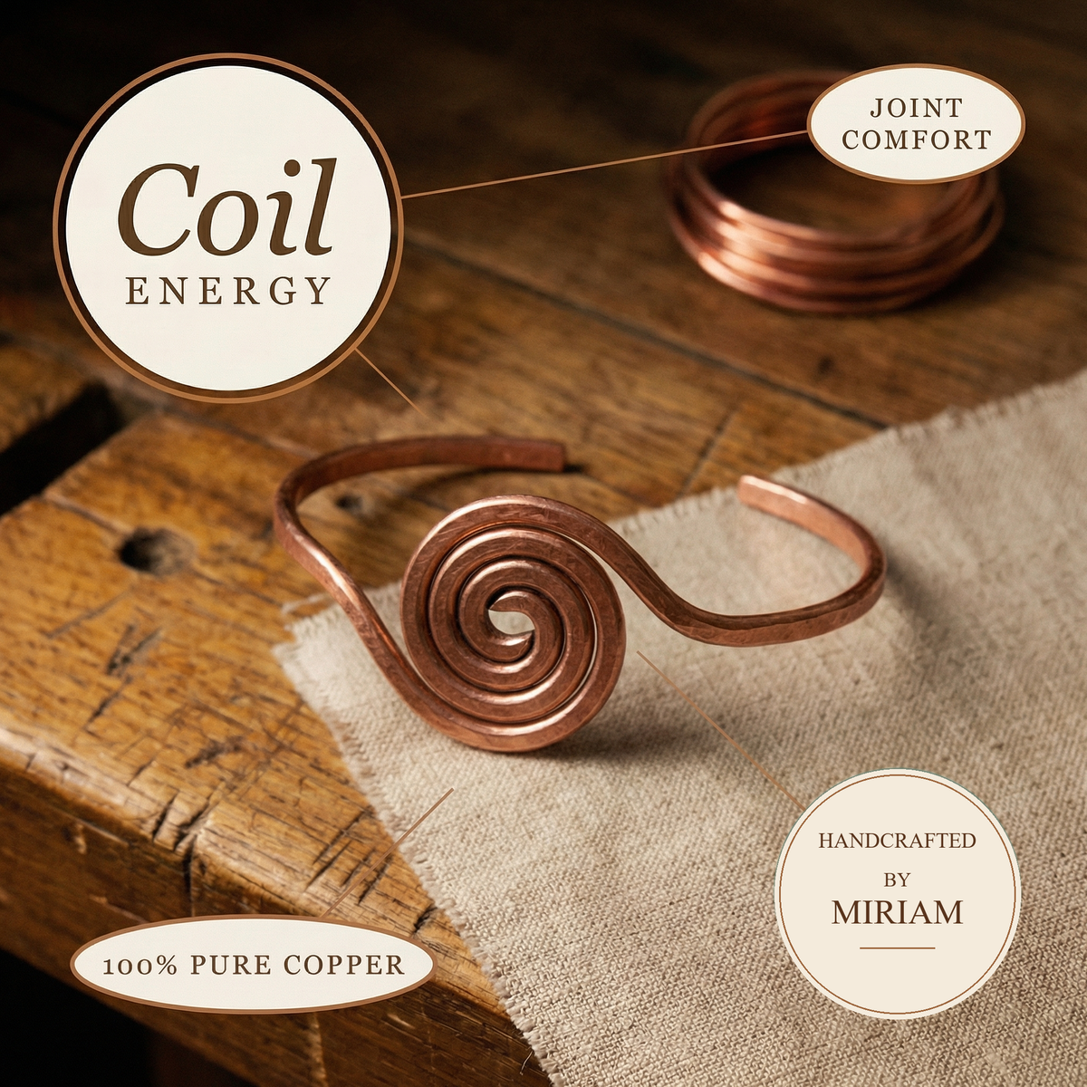 Miriam's Coil Copper Anklet