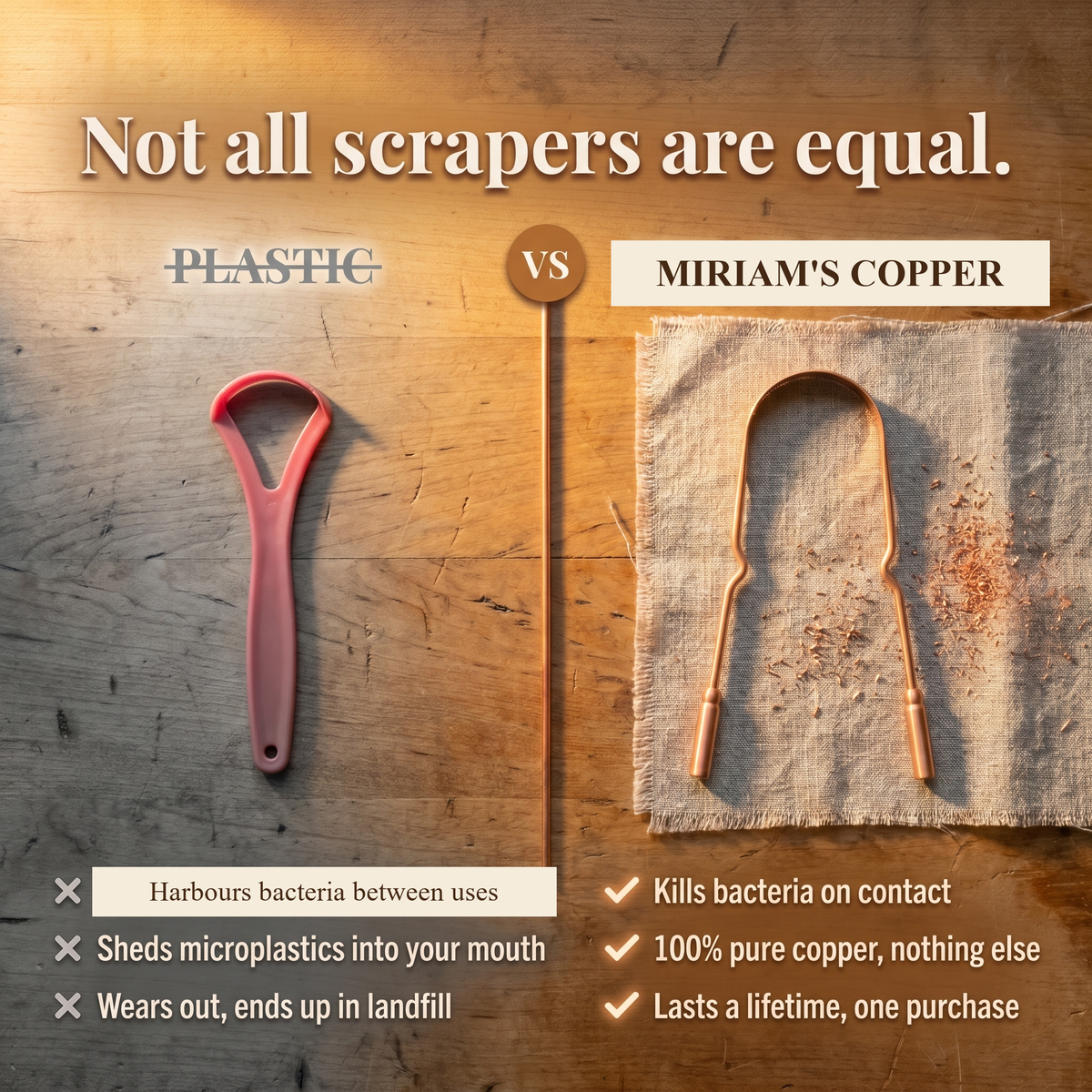 Pure Copper Tongue Scraper