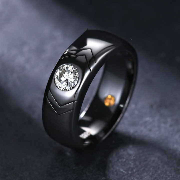 Obsidian Diamond Core Ring