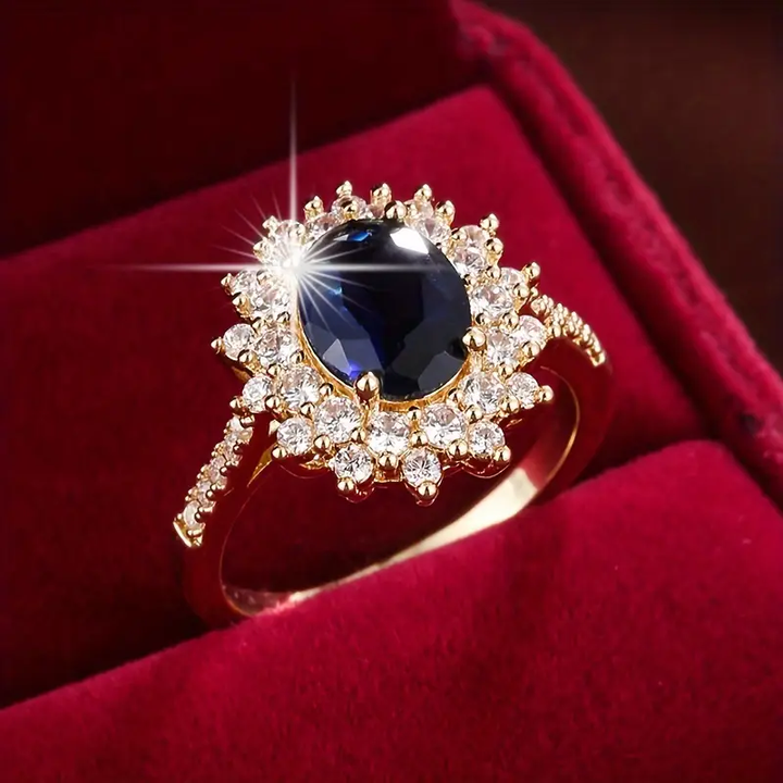 Sappho | Oval Blue Ring