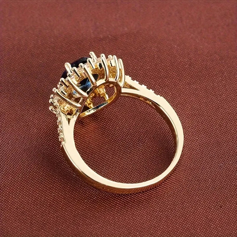 Sappho | Oval Blue Ring