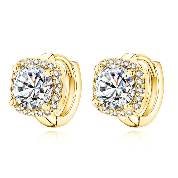 Florence | Round Stone Hoop Earrings